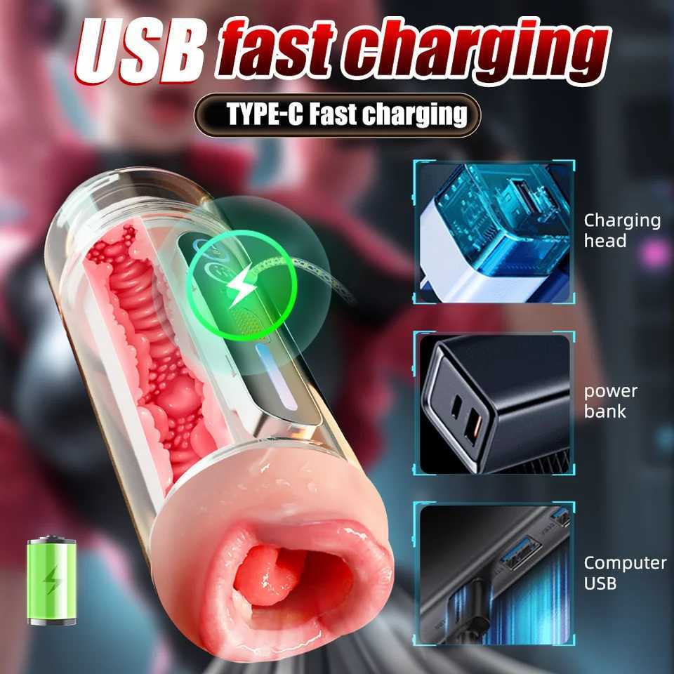 Adult Toys for Men Automatic Male Masturbator Cup Pocket Vagina Pussy Prostate Massager 2 In Sex Machine Male Sex Toys W250621