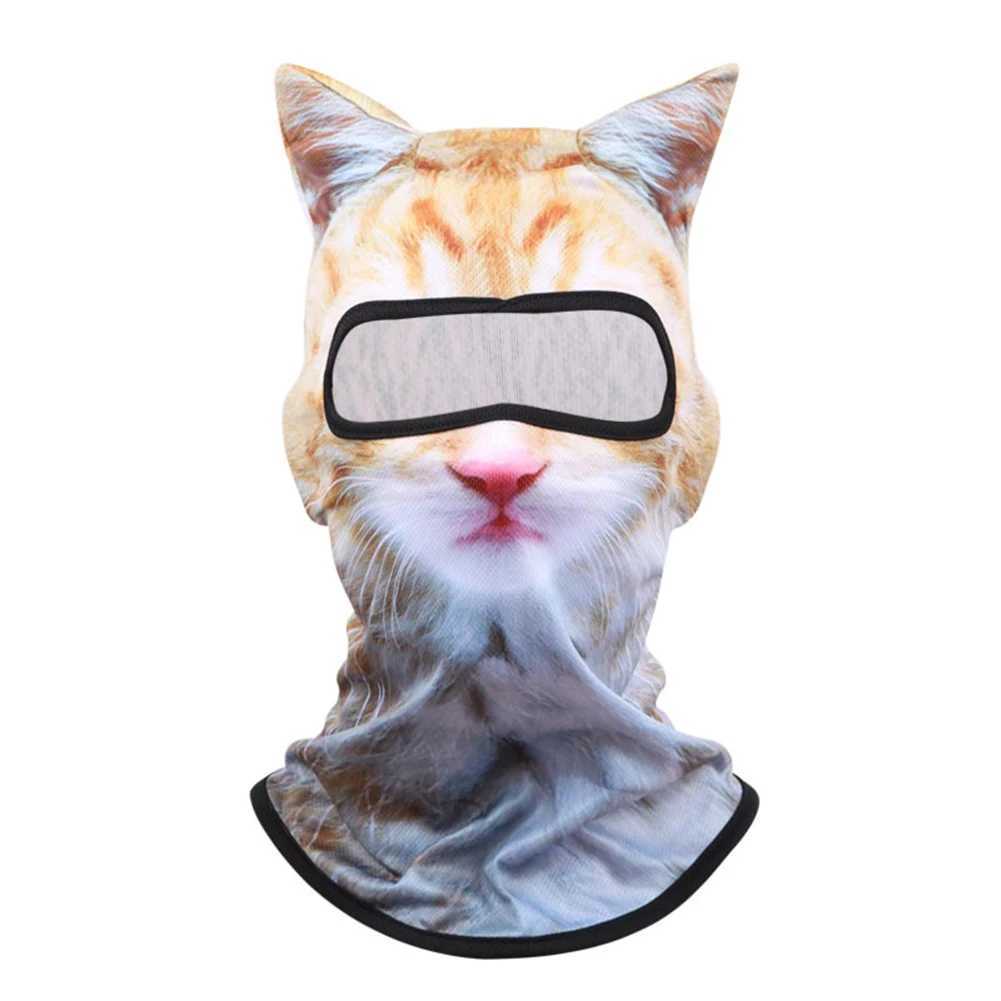 3D Cat Balaclava Motorcycle Head Cover Breathable Ski Snowboard Mask UV Protection Full Face Hood Mask for Music Festivals Raves XJ250620