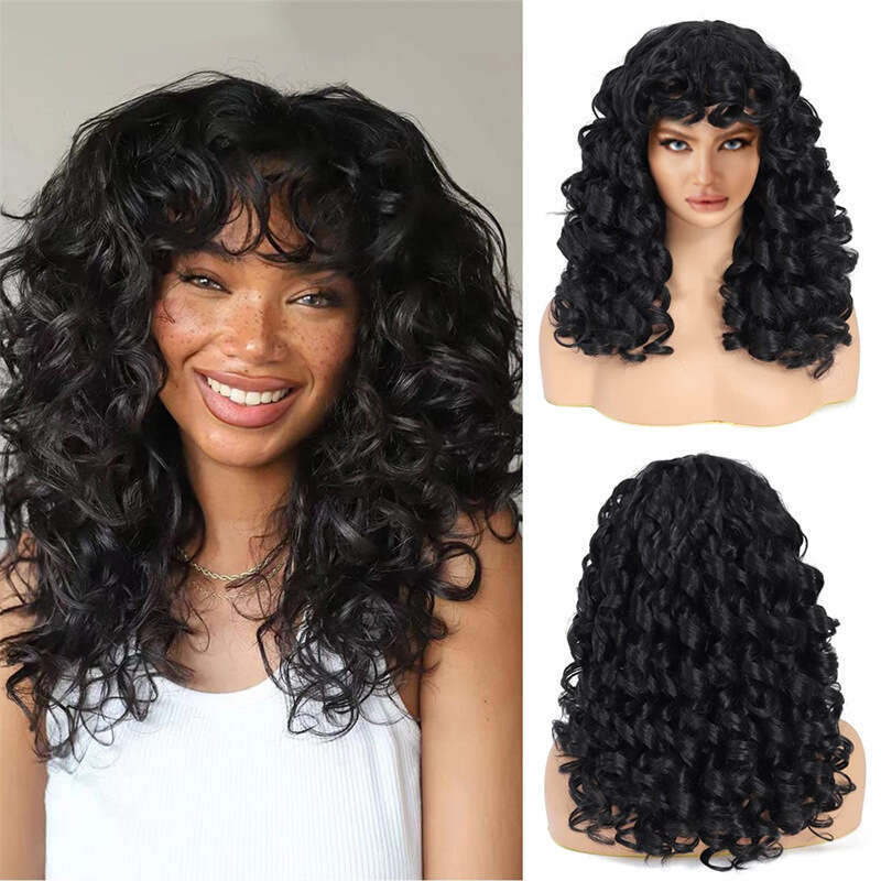 New Women's Wig Synthetic Fiber High Temperature Silk Rose Net Small Curly Hair Cap