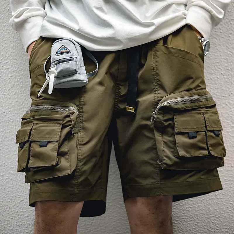 Maden Outdoor Lightweight Mens Summer Tactical Shorts Multi-Pocket Adjustable Waist Cargo Shorts Green Hiking Casual Bottoms W250621