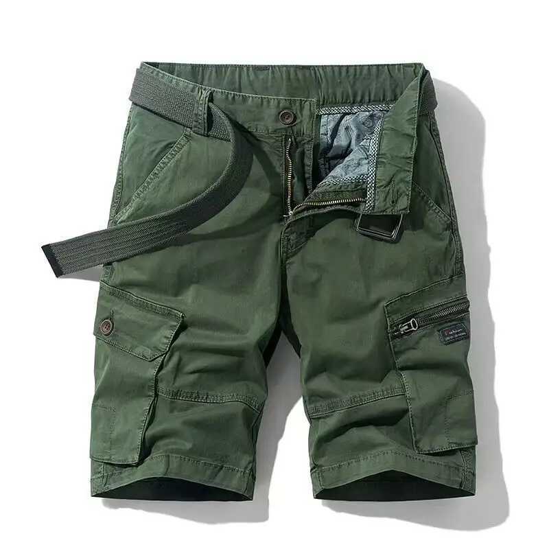 Men Summer Cargo Shorts Casual Tool Shorts High Quality Mens Summer Military Multi Pocket Pants Loose Cargo Pants No Belts 38 W250621