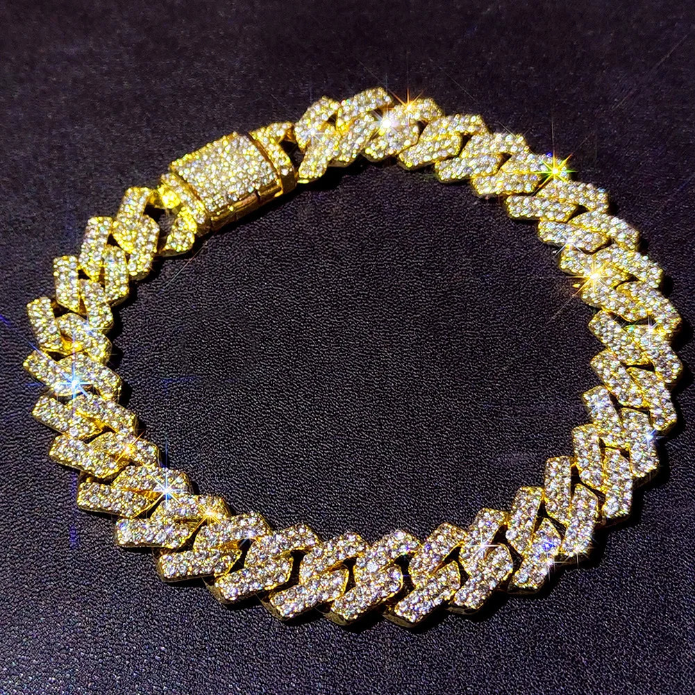 Flatfoosie Hip Hop Iced Out Chunky Cuban Chain Anklets For Women Rhinestone Link Ankle Bracelet Beach Barefoot Jewelry 250617