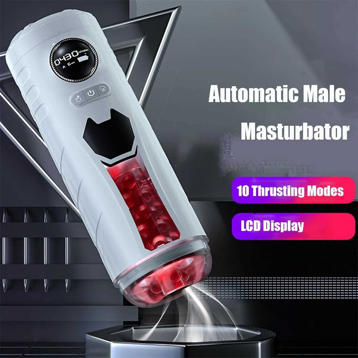 Automatic Scaling Male Masturbator Cup with Clip Suction One Key Orgasm Soft Flesh Channel Wrapping Circulation Heating Adult Sex Toy W250621