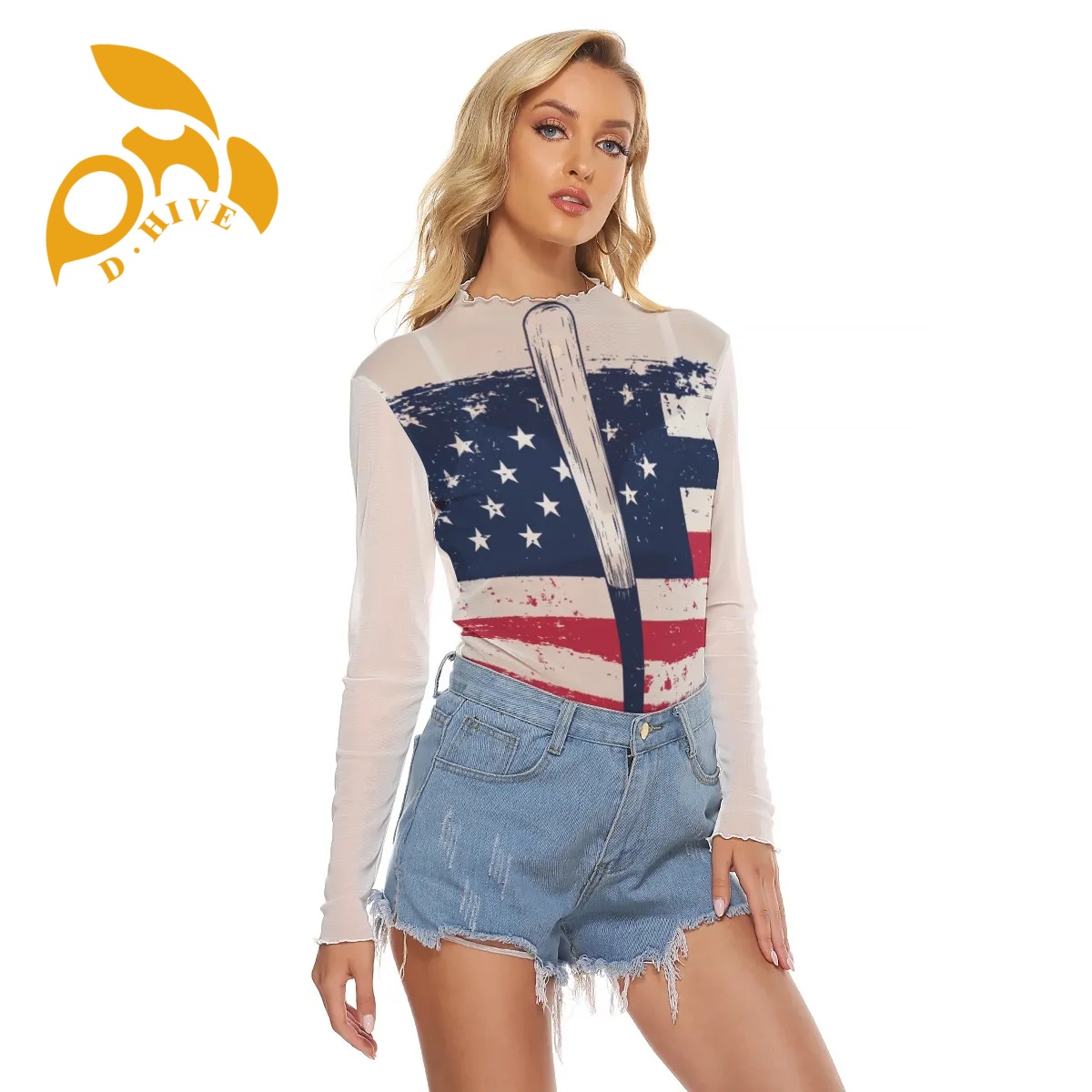 Free ship, DIY fashion designion customized Customized All-Over Print Women's Mesh T-shirt for woman new cool sexy high quality