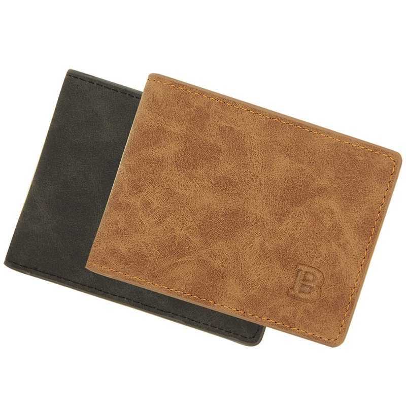 2021 New Mens Wallet Short Multi-card Coin Purse Fashion Casual B Wallet Male Youth Thin Two-fold Horizontal Soft Wallet Men Pu Z250621