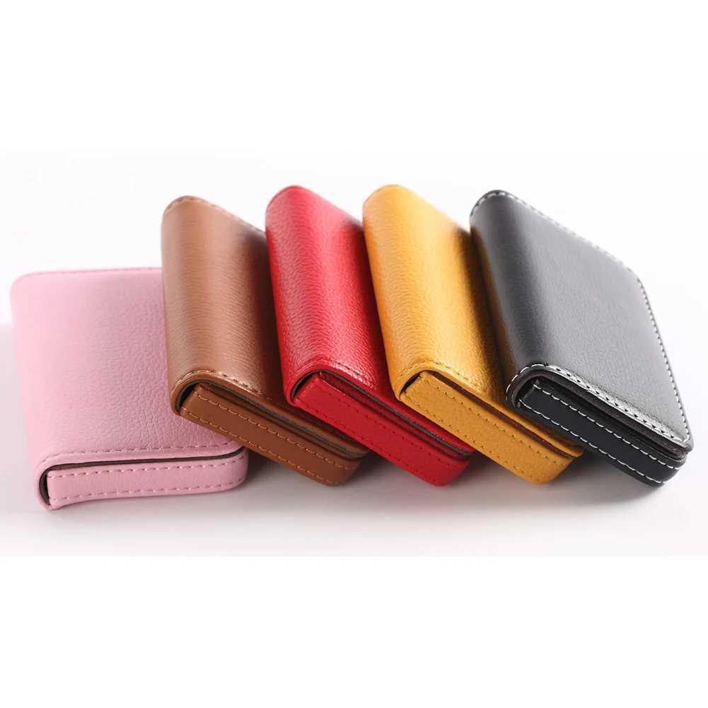 Solid Color PU Leather Business Card Holder Name Card Holder Card Book Large Capacity Card Package Card Holder Card Organizers Z250621