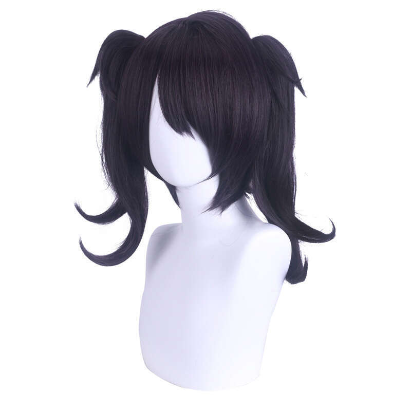 Anime Streamer Girl Heavy Dependence Super Tian Jiang Tang Black Double Ponytail Cosplay Wig