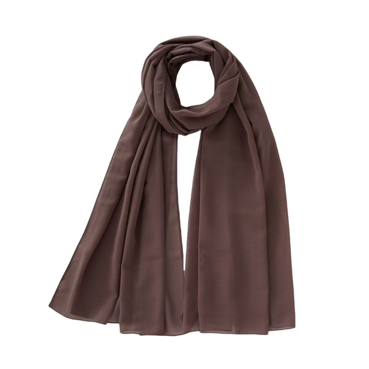 T1026 Pearl Chiffon Bubble Scarf Gauze Long Scarf Solid Color Malaysian Women's Head Scarf National Head Scarf Scarf