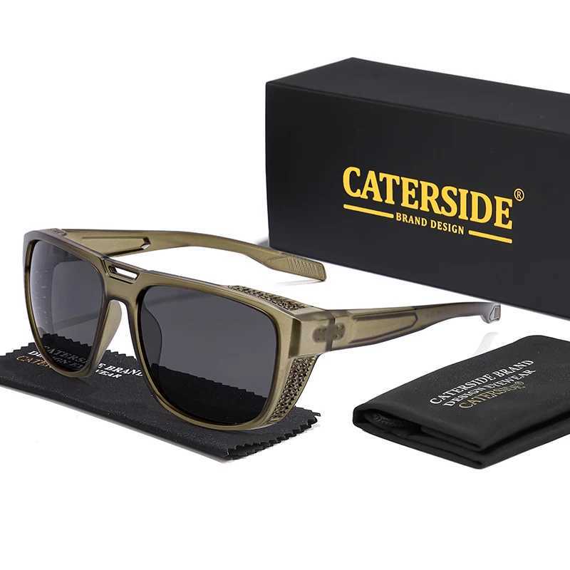 CATERSIDE Punk Sports Men Polarized Sunglasses Large Round Frame Vintage Womens Sunglasses Cycling Fishing Driving UV400 W250621
