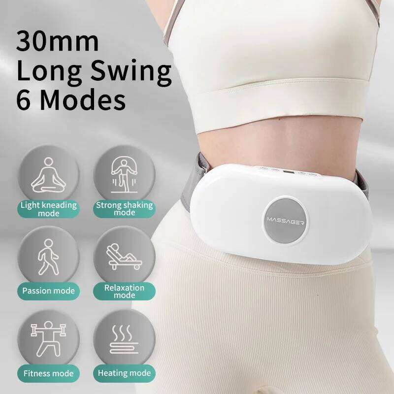 Electric Belly Shaking Massager Portable Wireless Abdominal Massage Belt Hine With Vibration Multi Modes Heating Fat Burner