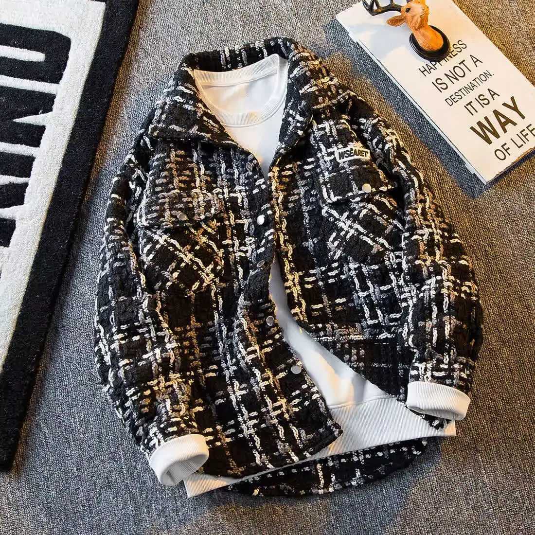 Spring Autumn New Mens Cardigan Single-Breasted Fashion Knit Coat Stitching Colorblock O Collar Coats Sweater Jackets XJ250621
