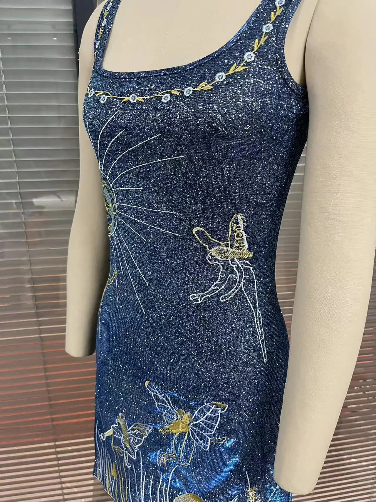 Summer Spring Sexy Womens Clothing 3D Printed Slit Dress Sleeveless Bodycon Mini Dress 250617