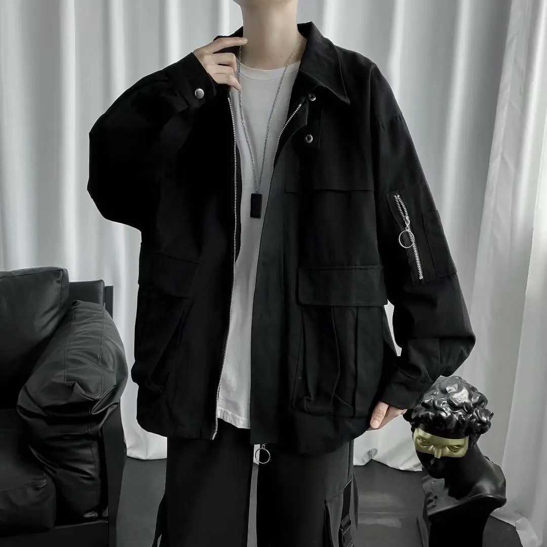 Multi Pockets Cargo Jackets Men Windbreaker 2023 Hip Hop Streetwear Jackets Harajuku Coats Mens Overalls Bomber Jacket Outerwear XJ250621