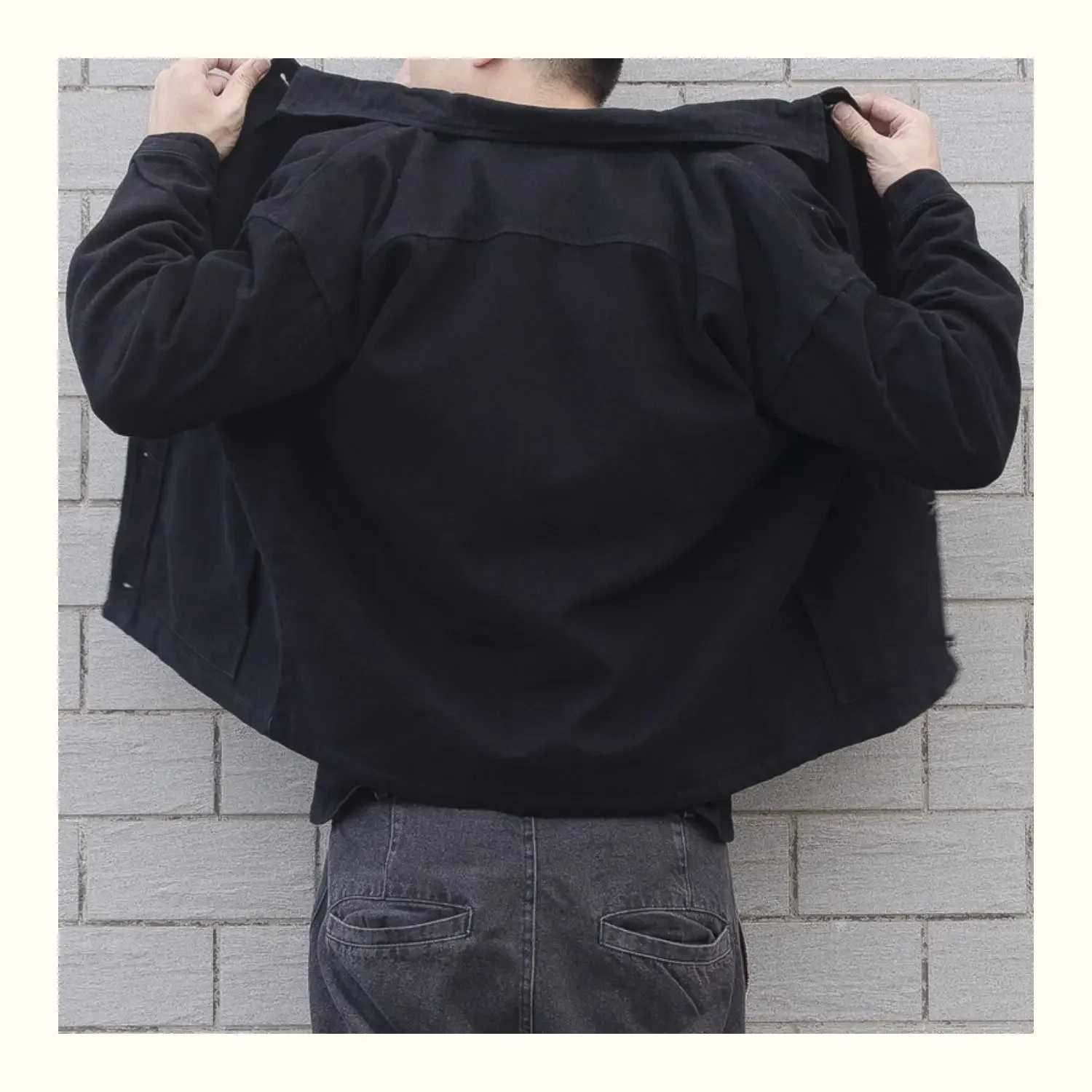 Men Denim Coat Jackets Solid Coats Turn Down Collar Full Sleeve Single Breasted Open Stitch Simple Casual Jacket Winter 2024 XJ250621
