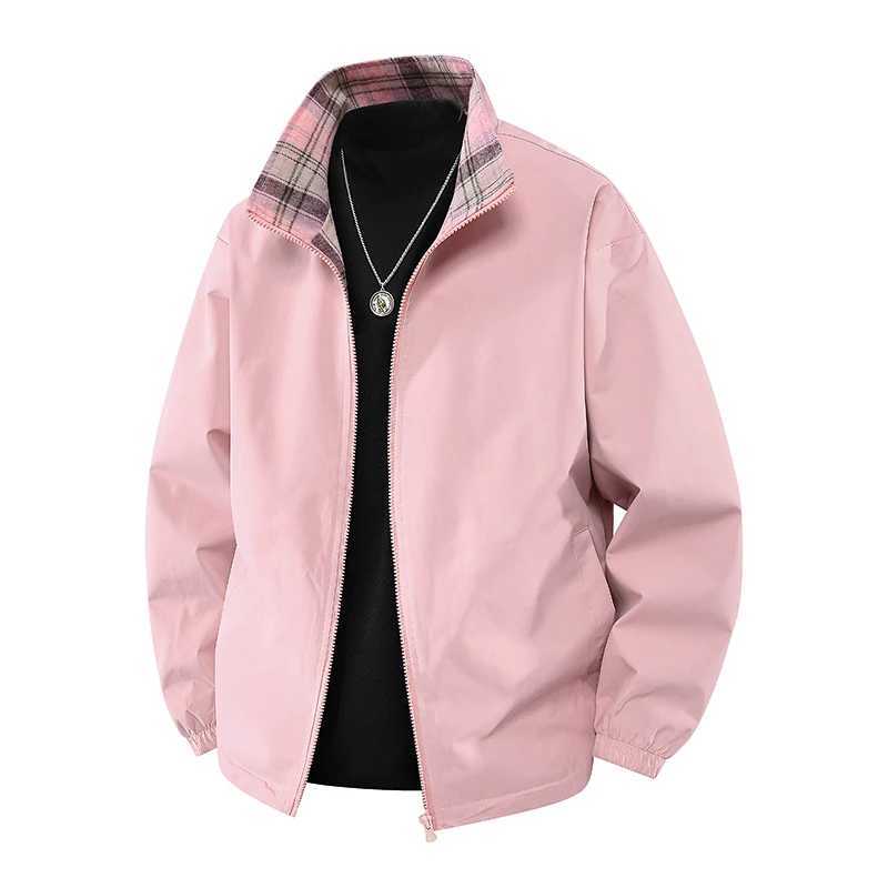 Double-sided American baseball jacket for men spring and autumn Hong Kong style loose ruffian handsome high-end jacket for menXJ250621
