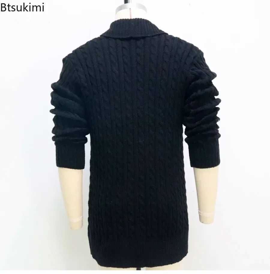 2025Mens Knitting Cardigan Jacket Coats Spring Autumn Slim Fit Cardigan Coat Male British Style Button Long Sleeve Men Clothing Z250621