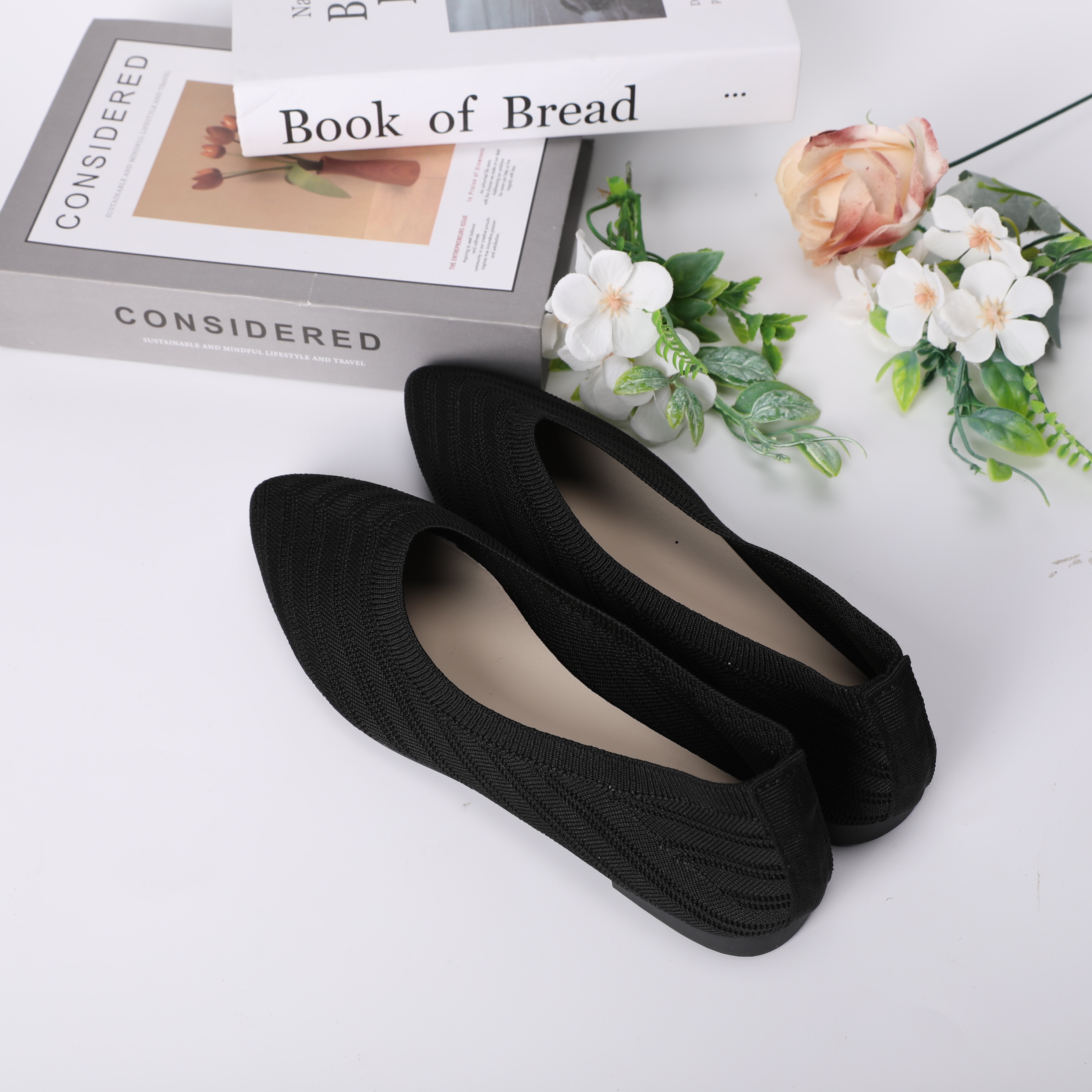 0630-Women's summer classic fashion, cut-out fly-knit single shoes breathable soft-soled heels are casual and versatile