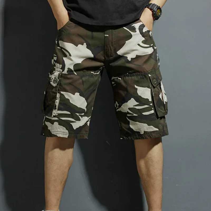 Mens Cargo Shorts Camouflage Bermuda Shorts for Men Combat Solid Camo Homme Designer Harajuku Loose New in Big and Tall Y2k W250621