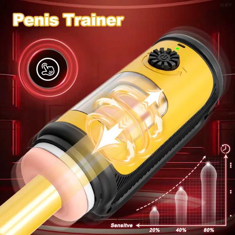 Automatic Telescopic Male Masturbator 3-frequency Vibration Removable Washable Heated Adjustable Speed Aircraft Cup Adult Products W250621