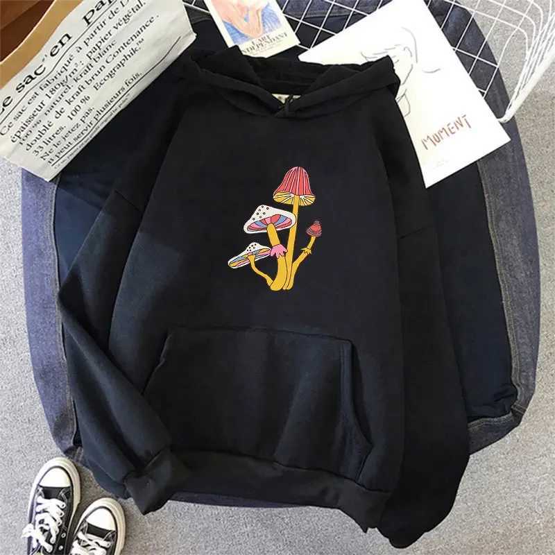 Rainbow Mushrooms Print Hoodies Men Women Fashion Loose Sweatshirt Casual Hooded Top Male Hip Hop Streetwear XJ250621