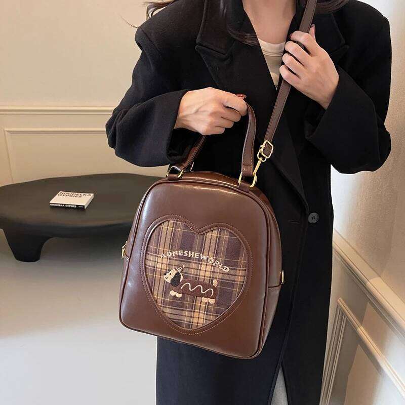 Fashionable Design Women's Backpacks Cute Japanese Ita Girls Trendy Patchwork Shoulder Bag For Women Delicate Handbag