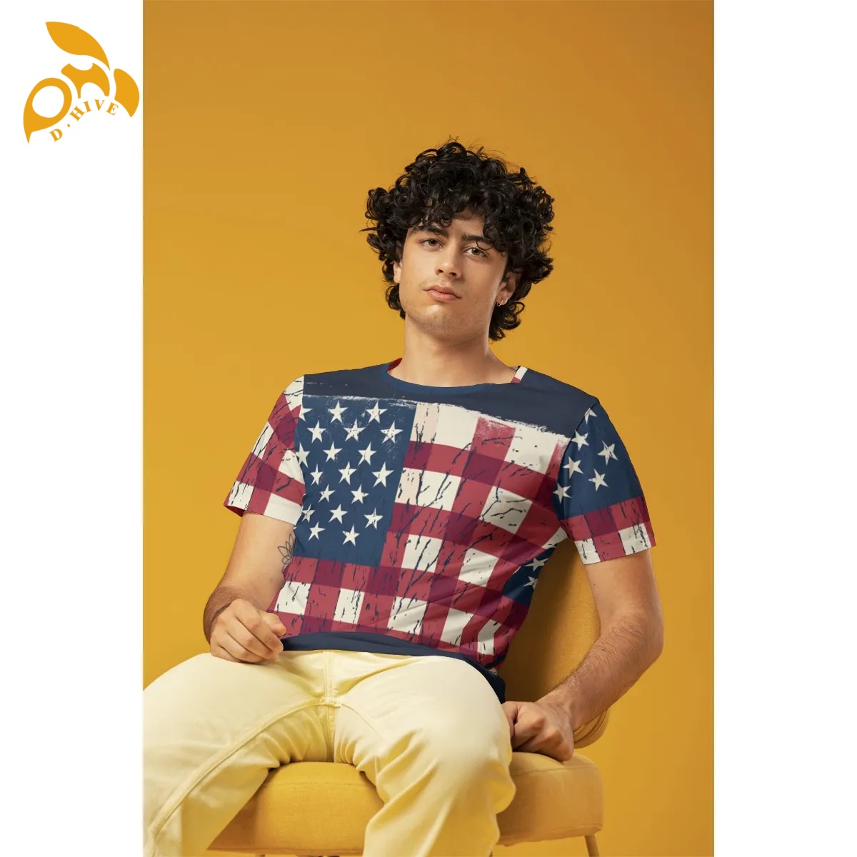 free shipping of customized fashionable American men's T-shirt with exquisite Round neck design High-quality fabric attractive