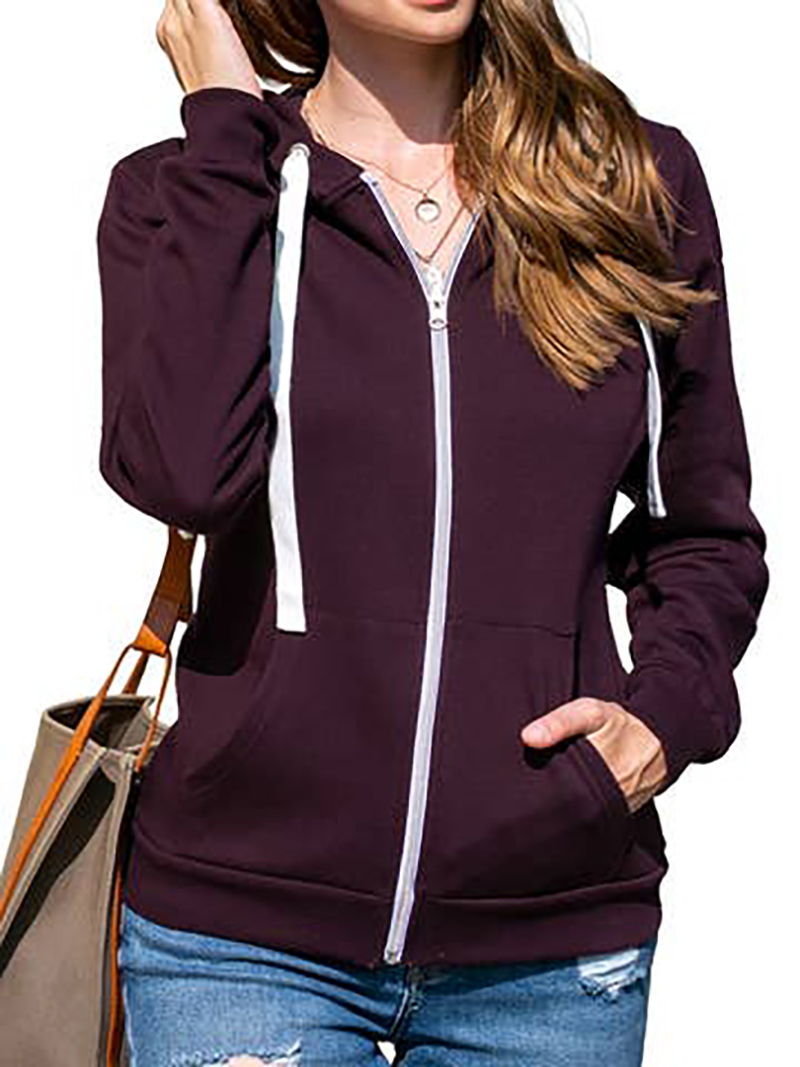 Women's lightweight zipper hooded fashion jacket new sales