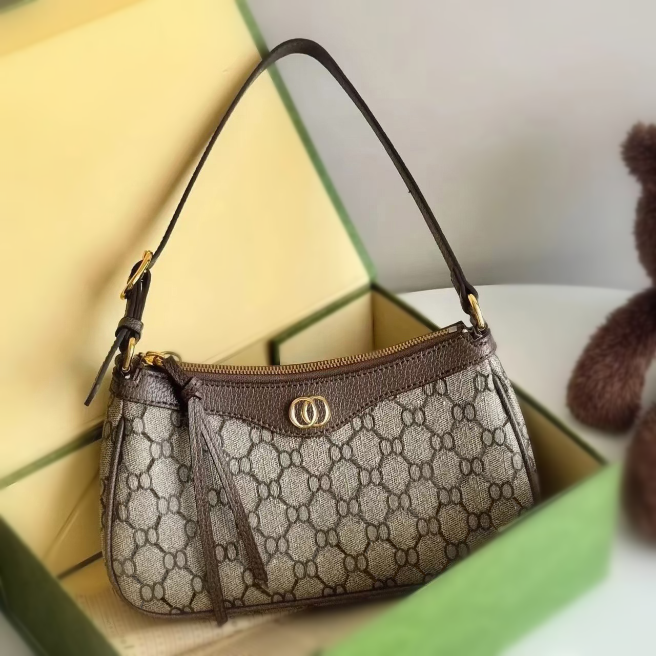 Designer Shoulder bag Luxury classic handbag for women Top handle ophidia bags canvas Genuine Leather Woman mens Crossbody purses clutch tote fashion bags