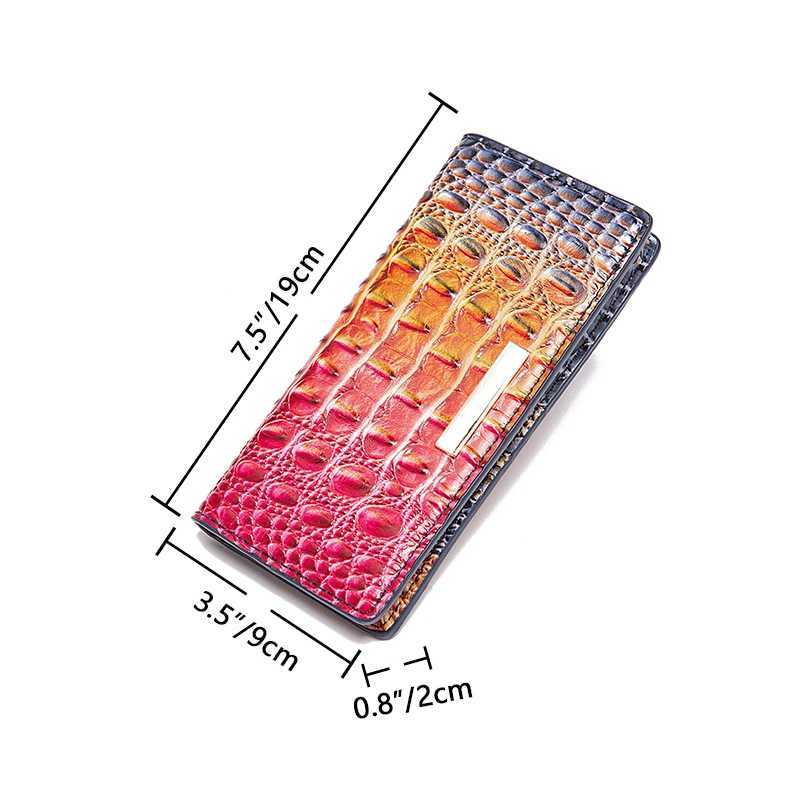 Simple and fashionable crocodile pattern solid color block wallet Z250621