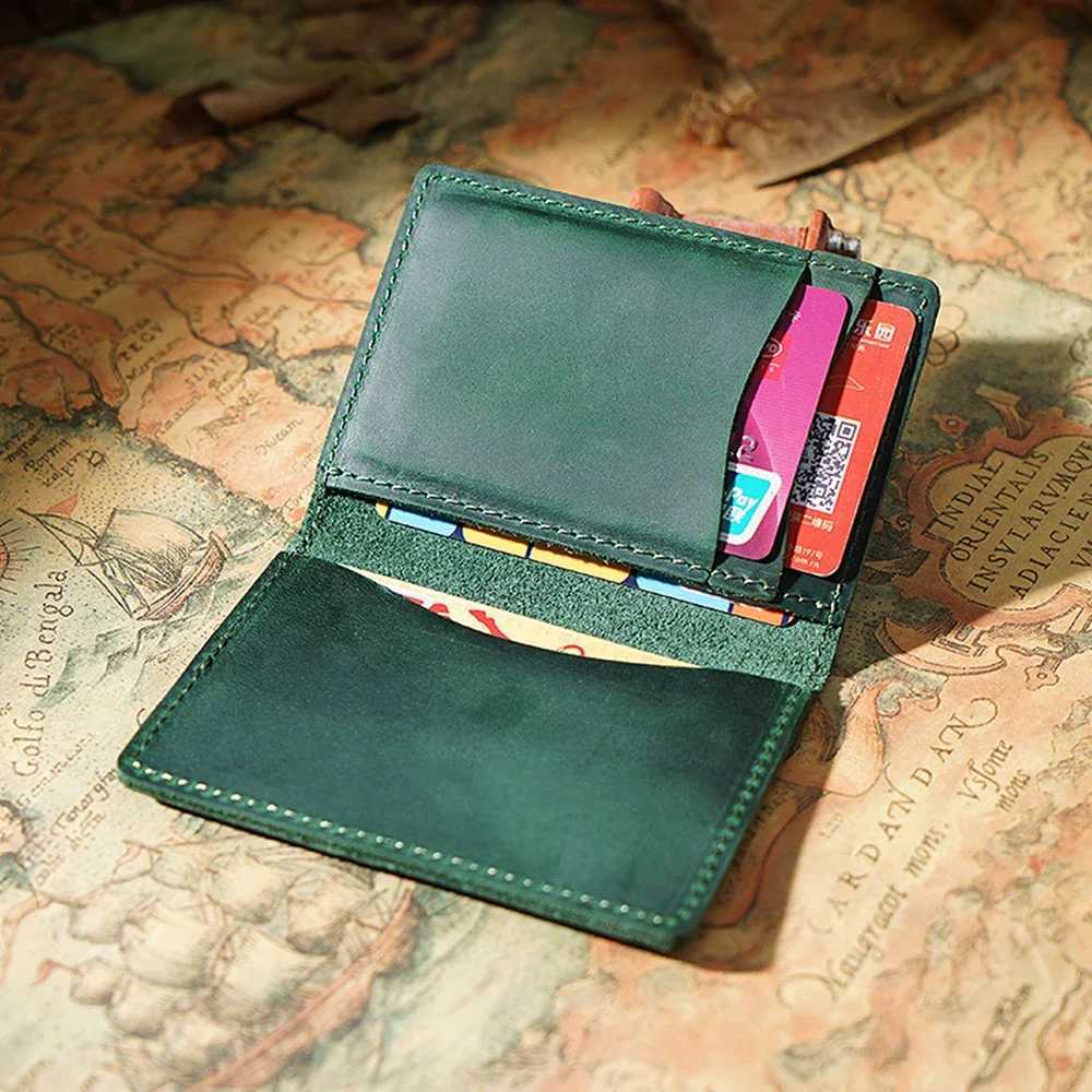 Genuine Leather Credit ID Card Holder Vintage Business Cards Storage Bag Unisex Wallet Coins Case Pocket Z250621