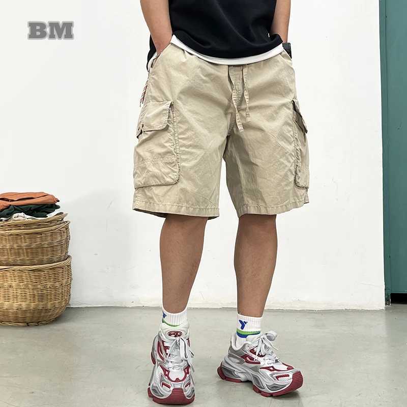 Korean Baggy Cargo Shorts Men Summer Multi-Pocket Workwear Streetwear Outdoor Lightweight Oversized 5-Inch Casual Relaxed Fit W250621