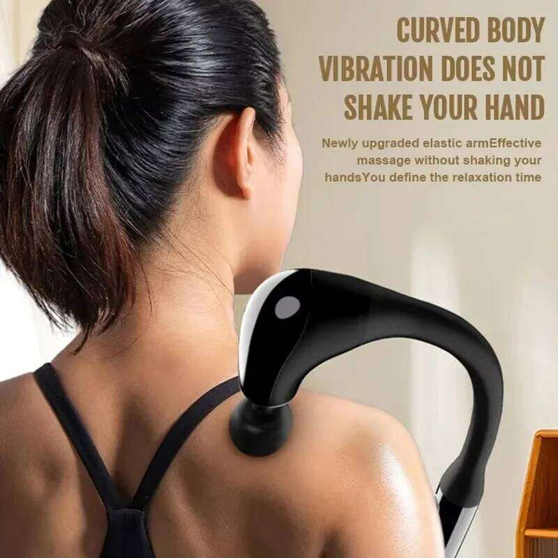 Fascia Portable Massage Gun Deep Tissue With Extended Handle U-Shaped Body Massager For Neck Shoulder Back Leg