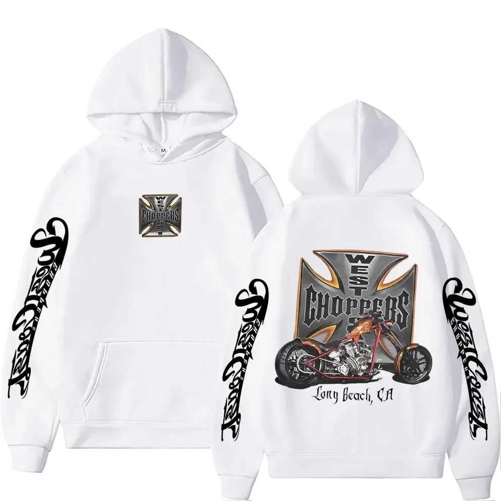 West Chopper Graphic Hoodie for Men Vintage Streetwear Men Women Long SLeeve Oversized Sweatshirt Mens Gothic HoodiesXJ250621