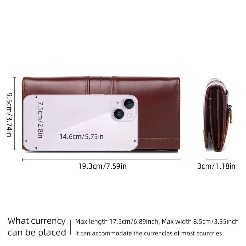 SCHLATUM Women Leather Wallet Long Multifunction Business Card Holder Purse FAshion Female Purse Z250621