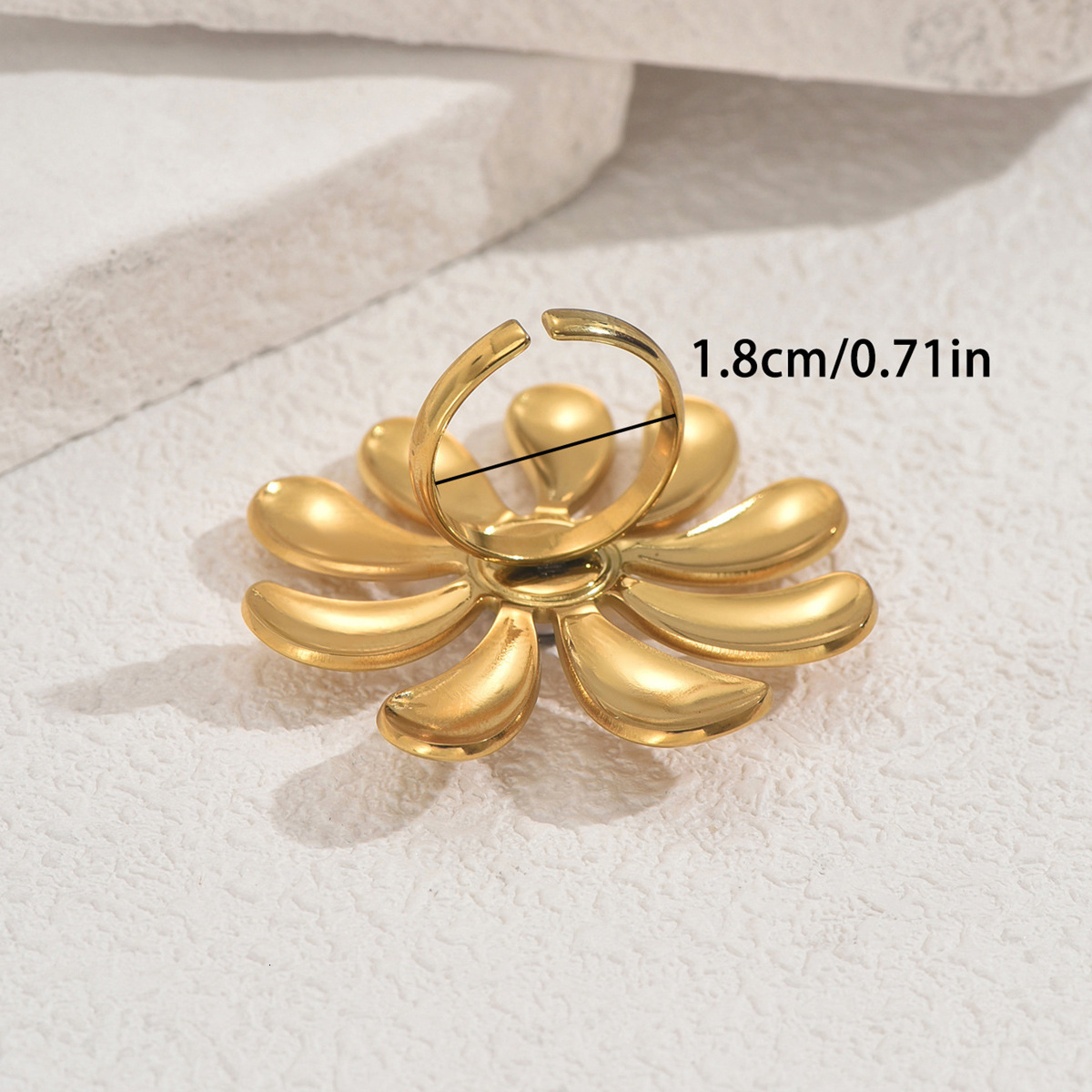 Style Women's Personality Open Design Inlaid Pearl Flower Versatile Index Finger Ring