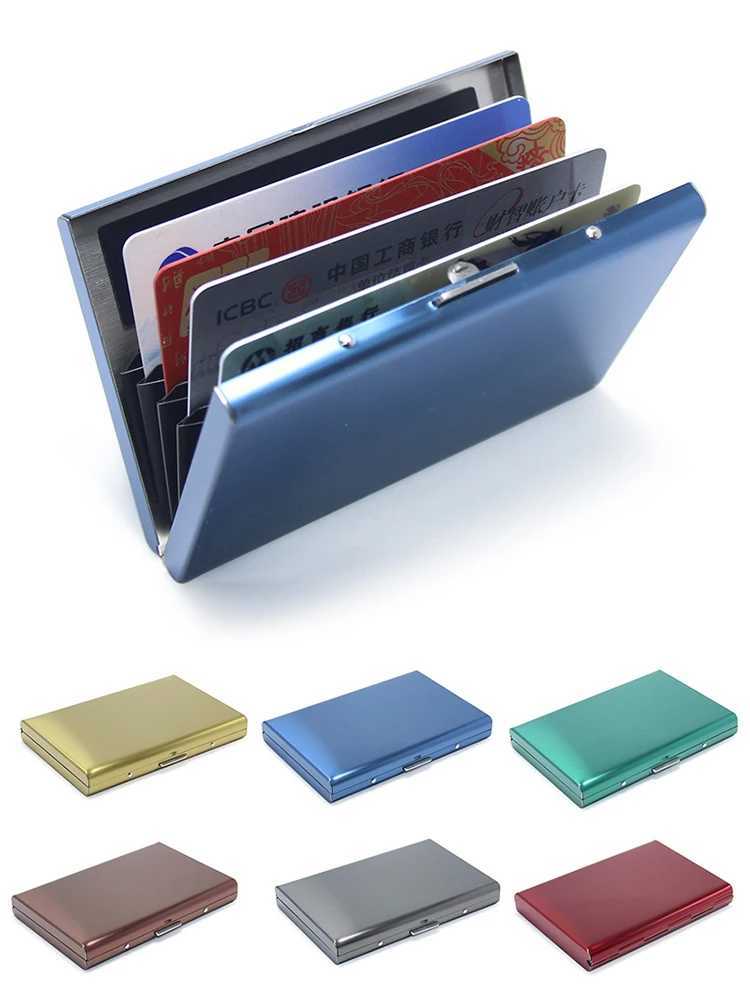 Classic Stainless Steel Holder Men Slim Anti Protect Travel ID Cardholder Women Wallet Metal Case Portable Carteras Z250621