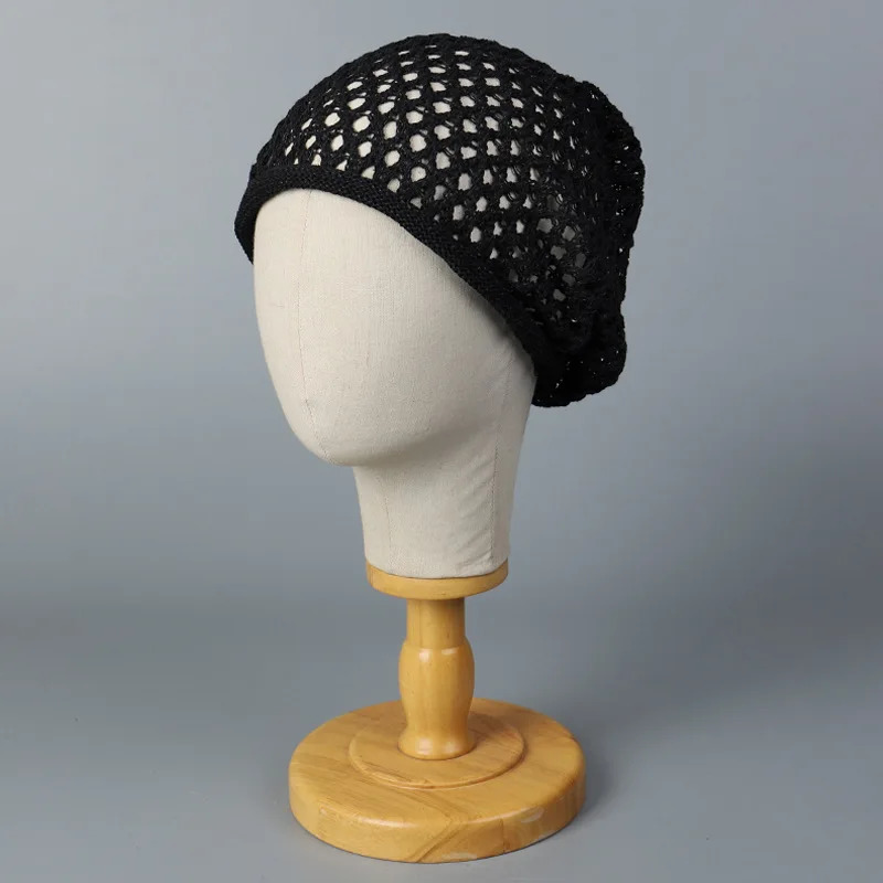 Beanie Openwork Women Knit Hat Breathable Solid Color Summer Accessory For Daily Outfit Party 250618BJ - view 4