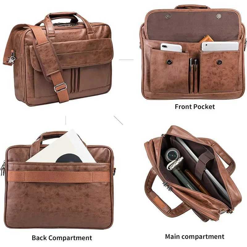 Travel Messenger Briefcase Crossbody Bag Business 16in Laptop Bags Outdoor Hiking Single Shoulder Backpack PU Weekend Handbag Z250621
