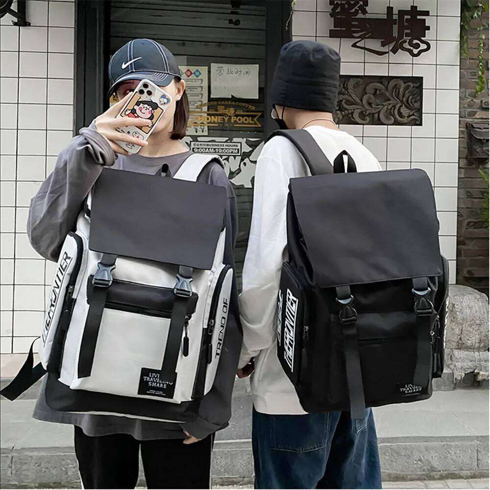 Large-Capacity Design Ladies Panelled Designer High-Quality Canvas Women School Backpack Youth Travel Bookbag