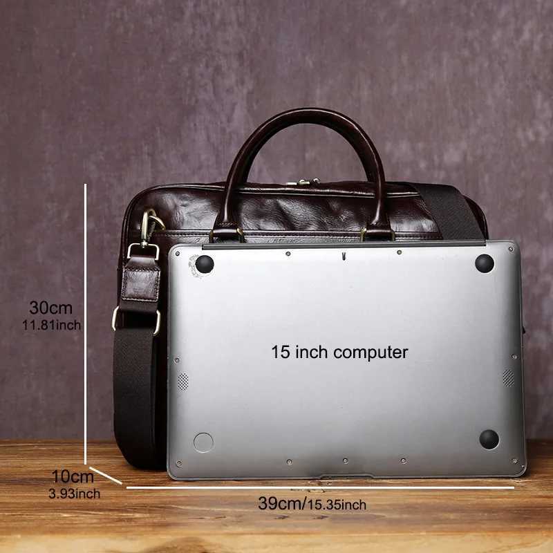 JLFGPJ Tree Cream Top Layer Cowhide Large Capacity Handbag Mens Genuine Leather Business Fashion Crossbody Briefcase Z250621