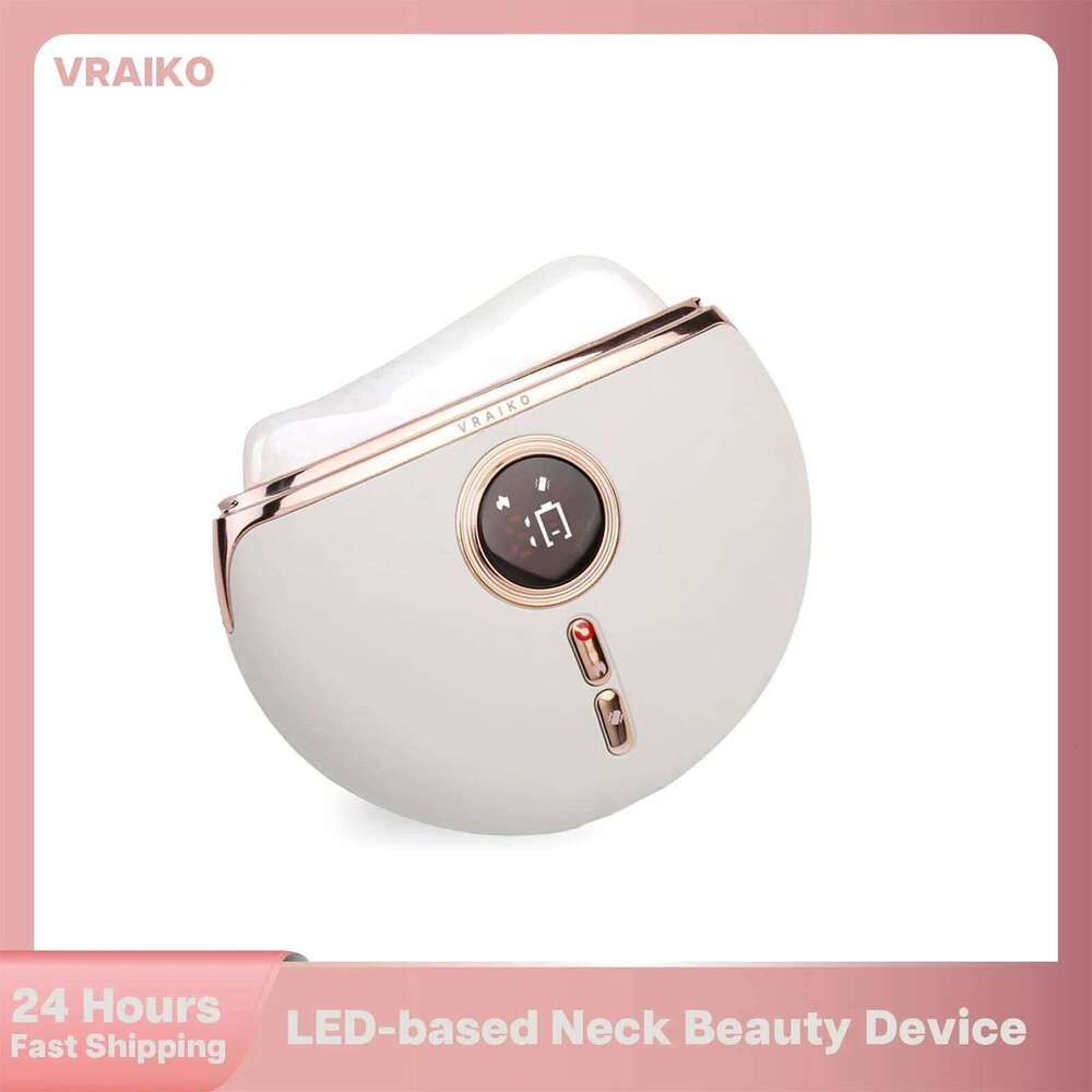 VRAIKO LED Device, Jade Stone Gua Sha Facial Tool With Heat And Vibration, Face Massager For Anti-Aging Wrinkles Puffine