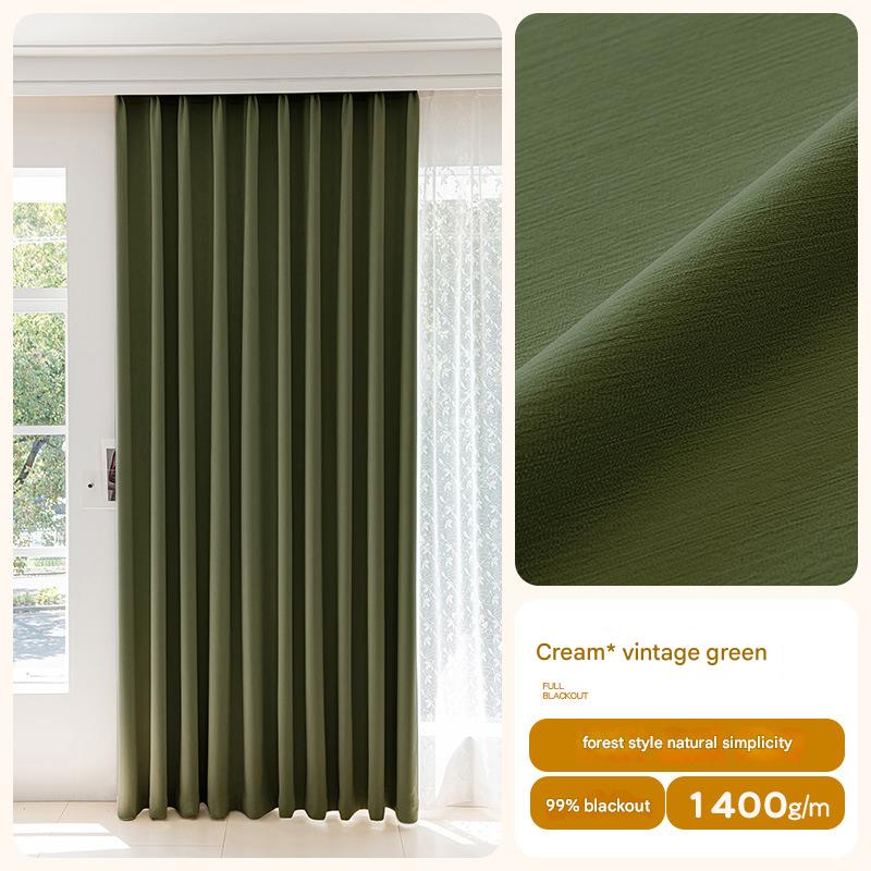 A540 thick chenille curtains full blackout bedroom high-grade blackout master finished product heat insulation sunscreen sunshade curtain