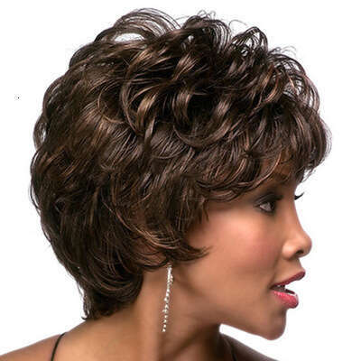 Women Personality Fluffy Short Curly Synthetic Hair Wig Cap