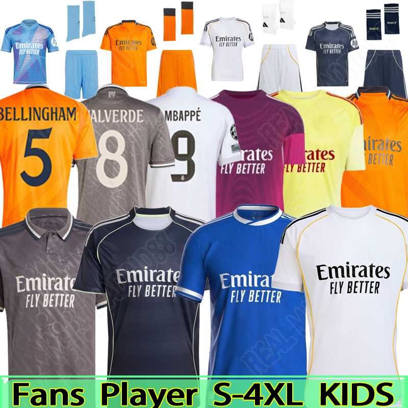 24 25 26 3 4XL BELLINGHAM VINI JR soccer jerseys MBAPPE Tchouameni football kits REALS CAMAVINGA Rodrygo MODRIC MADRIDS men kids kit maillot de foot Arda Guler ARNOLD