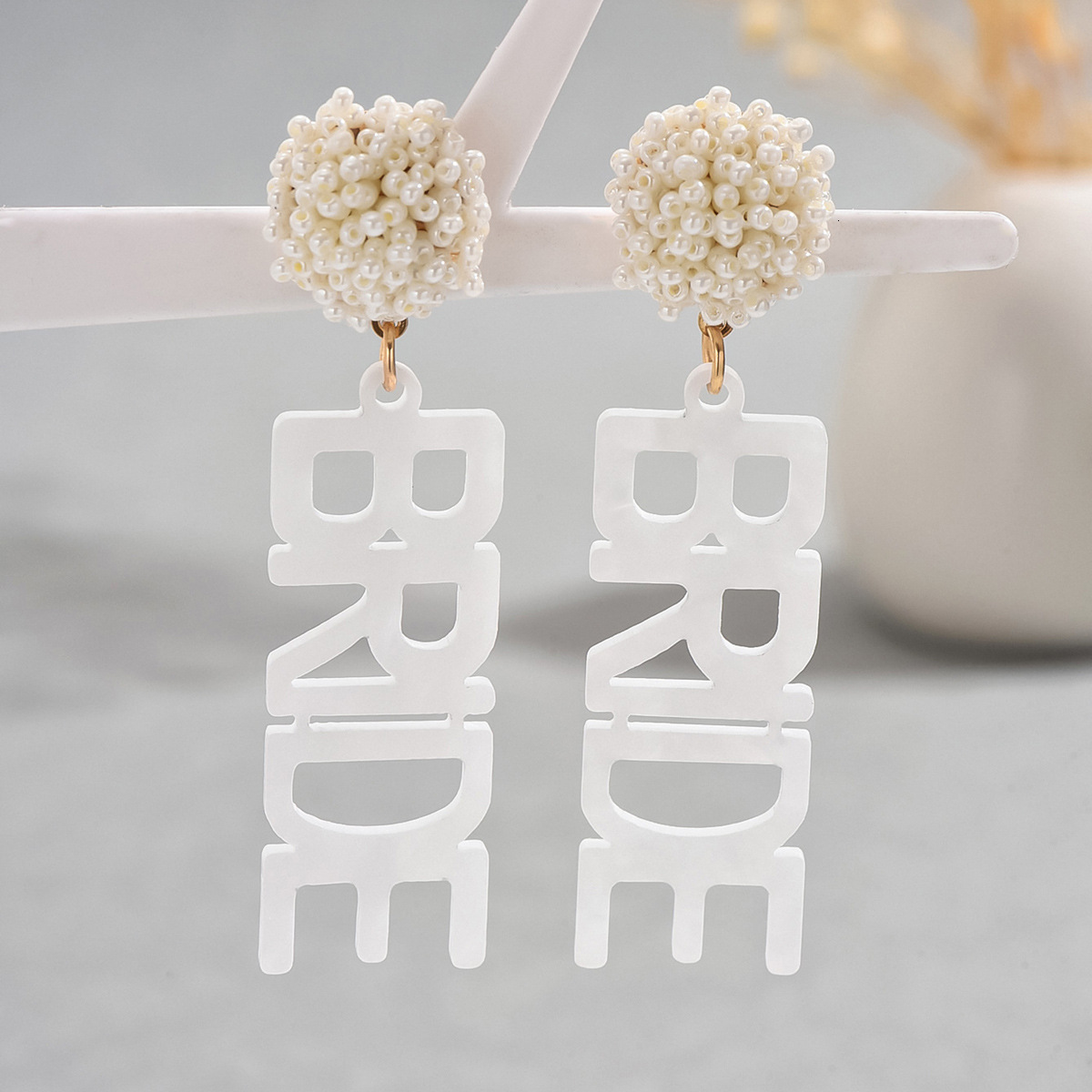 Minimalist Women's Personality Acrylic English Letter Design Versatile Stud Earrings For Women Unique Ear Jewelry