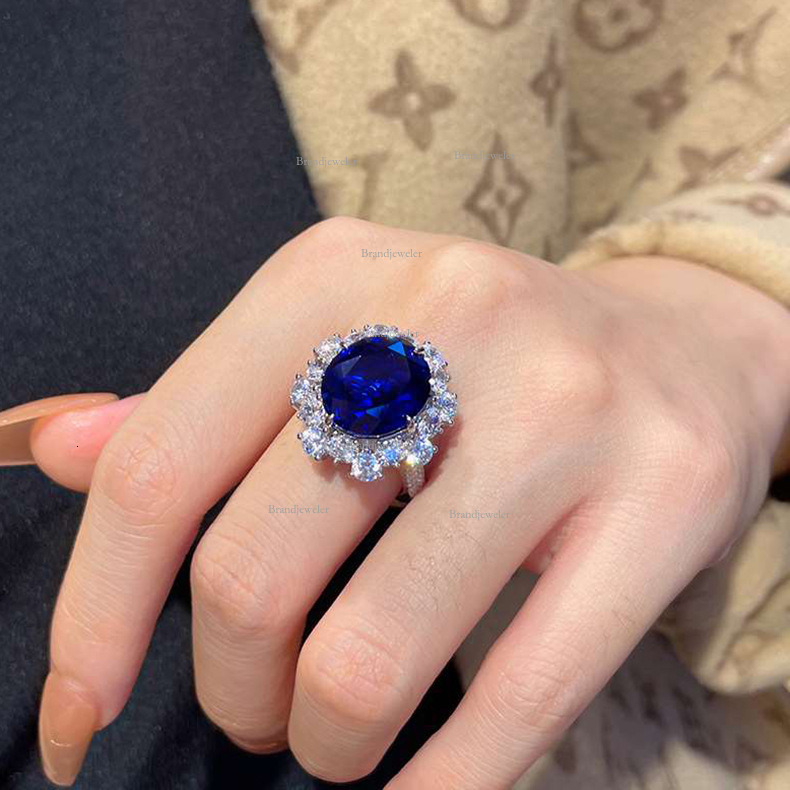 Cover Blue Designer Necklace Spinel Free Delivery Blue Corundum Fluorescent Light Color-changing Open Ring Women's Elegant Model Pendant Earrings