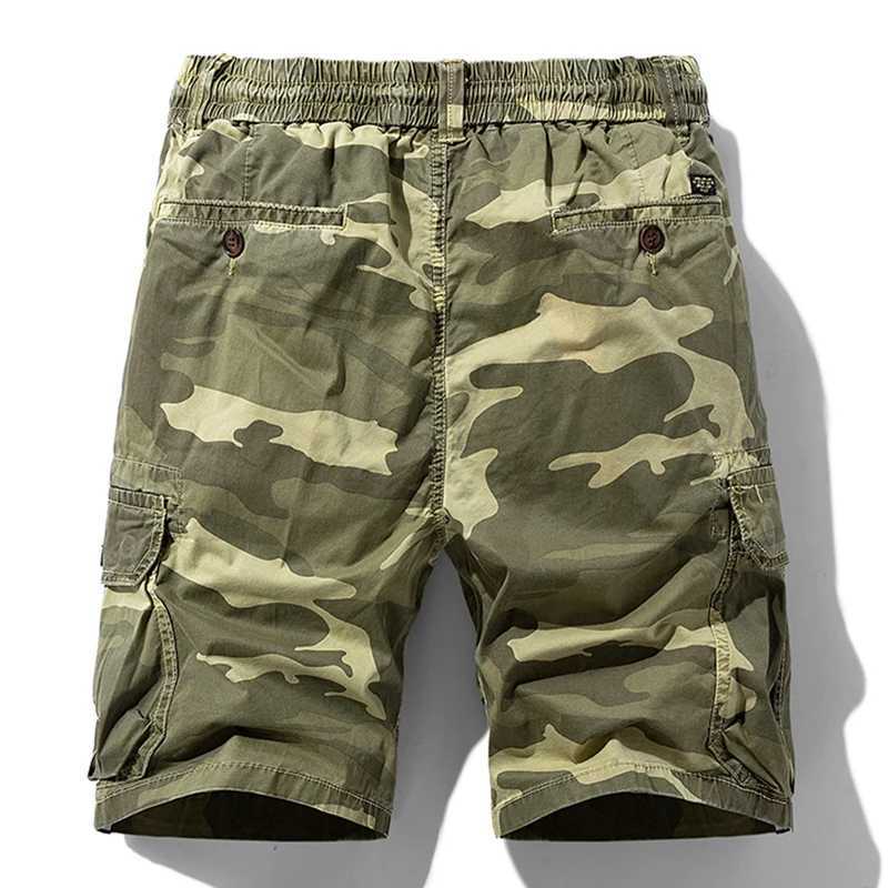 Summer Men Camouflage Cotton Cargo Shorts Mens Fashion Multi-pocket Casual Shorts Pants Outwear Breathable Joggers Shorts Male W250621