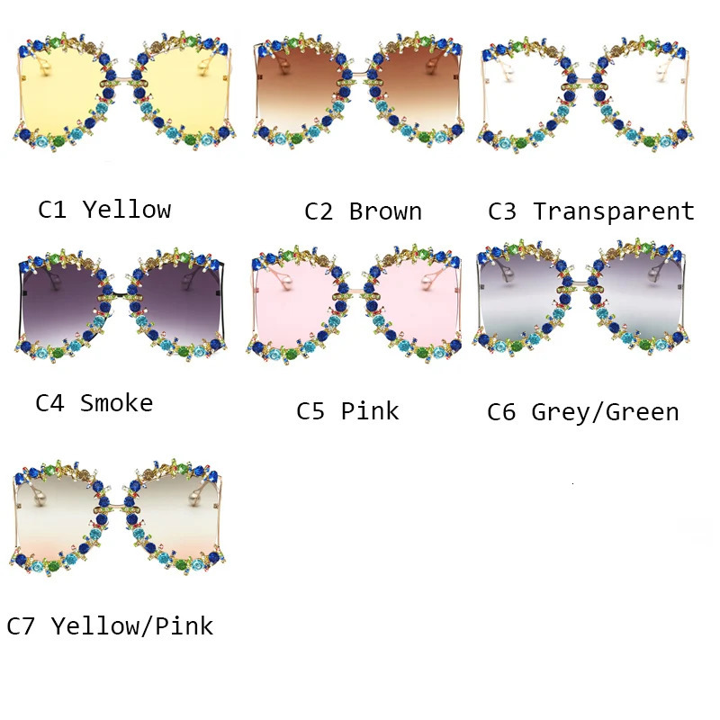 Alloy Oversized Cooling Pearl Sun Glasse UV400 Flower Crystal Hip Hop Steampunk Queen Sunglasses 250617