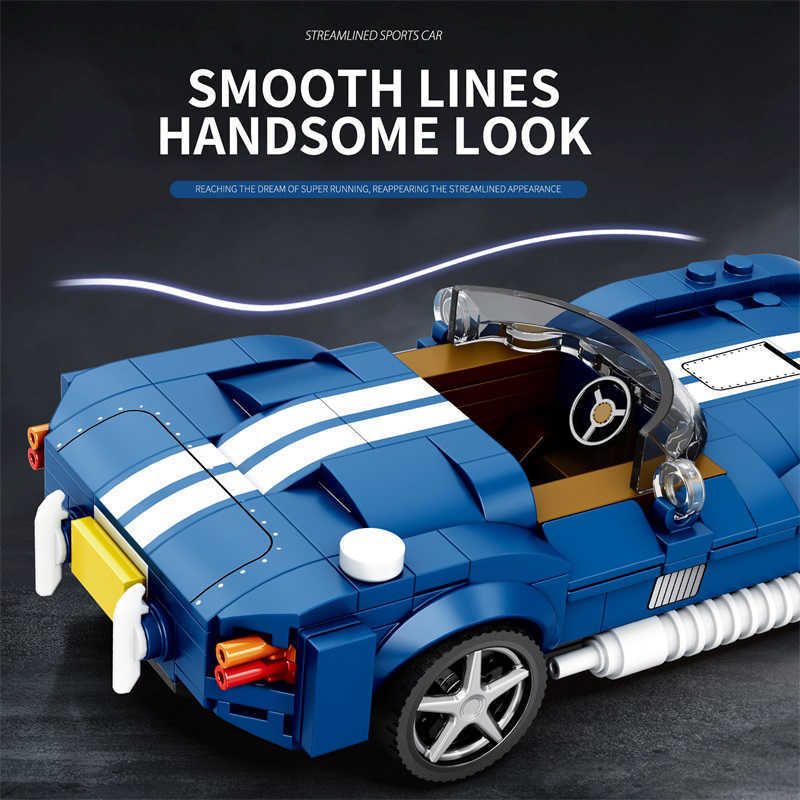 Free shipping NEW AC COBRA Sports Building Block Creative City Vehicle ic Car Model Bricks Desktop Display Toys For Kids Holiday Gift