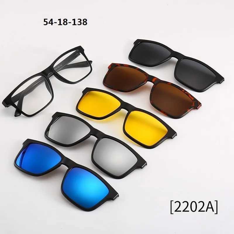 6 In 1 Custom Men Women Polarized Optical Magnetic Sunglasses Magnet Clip on Sunglasses polarization Clip on Sun Glasses Frame W250621